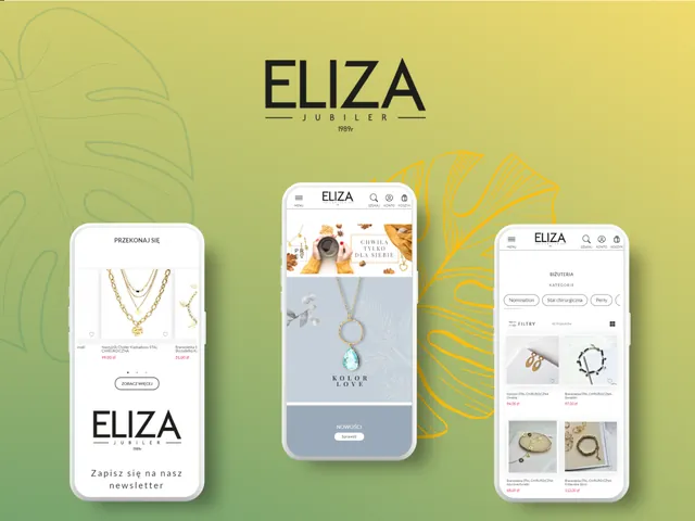 Sklep internetowy Eliza Jubiler na trzech telefonach