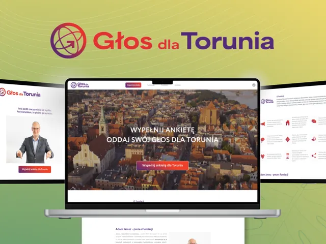 Strona kampanii Głos dla Torunia na laptopie
