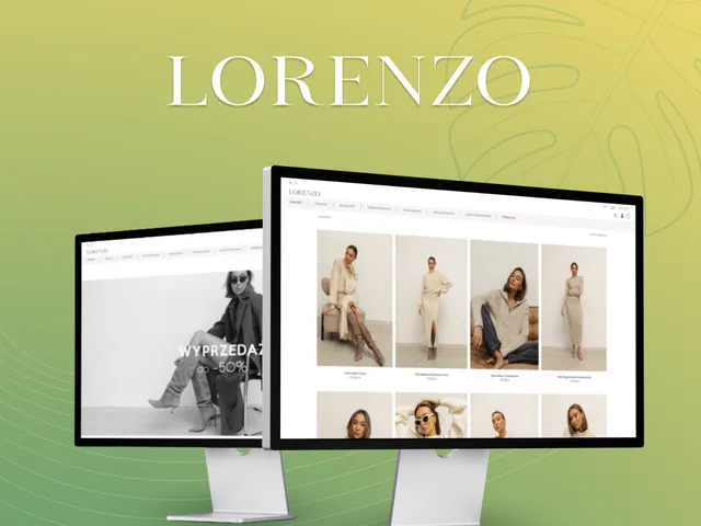 Sklep internetowy Butik Lorenzo na dwóch monitorach